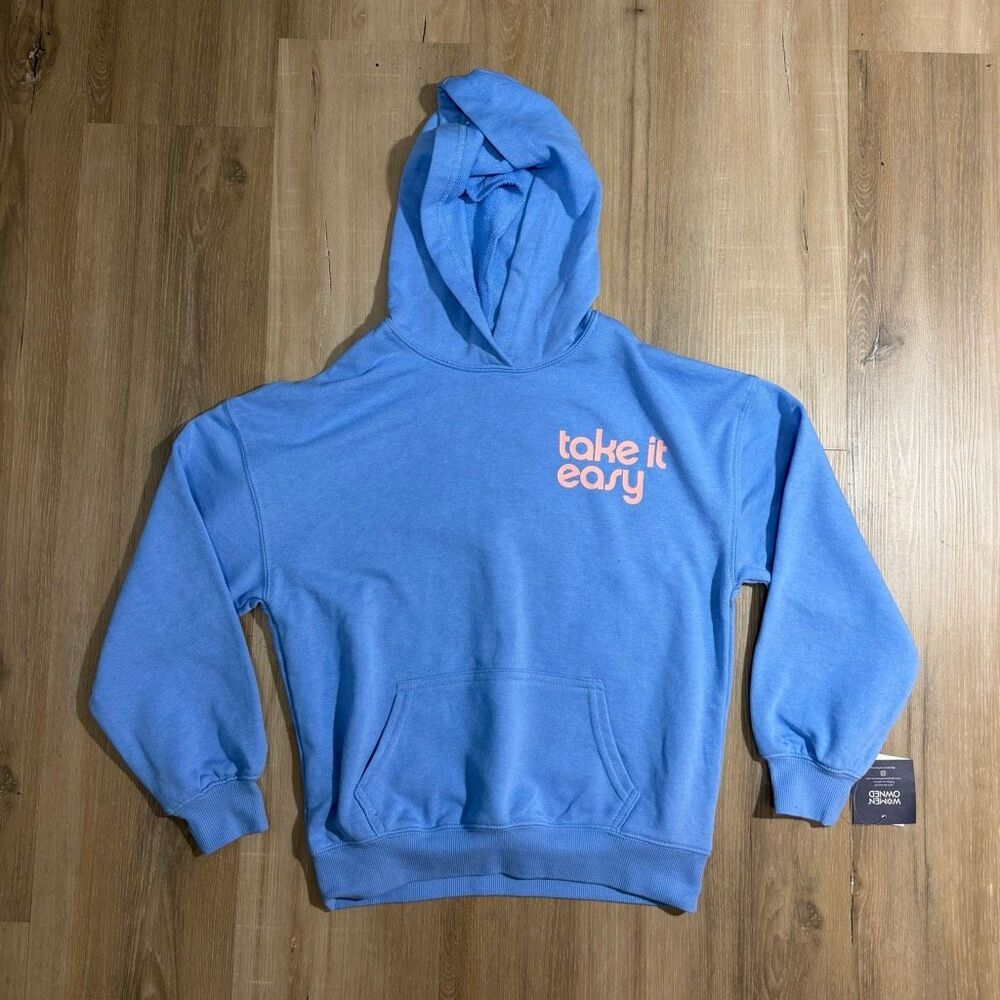 New Grayson Threads Kids Sz M Blue Pullover Hoodie Women Owned Preppy Skater Alt